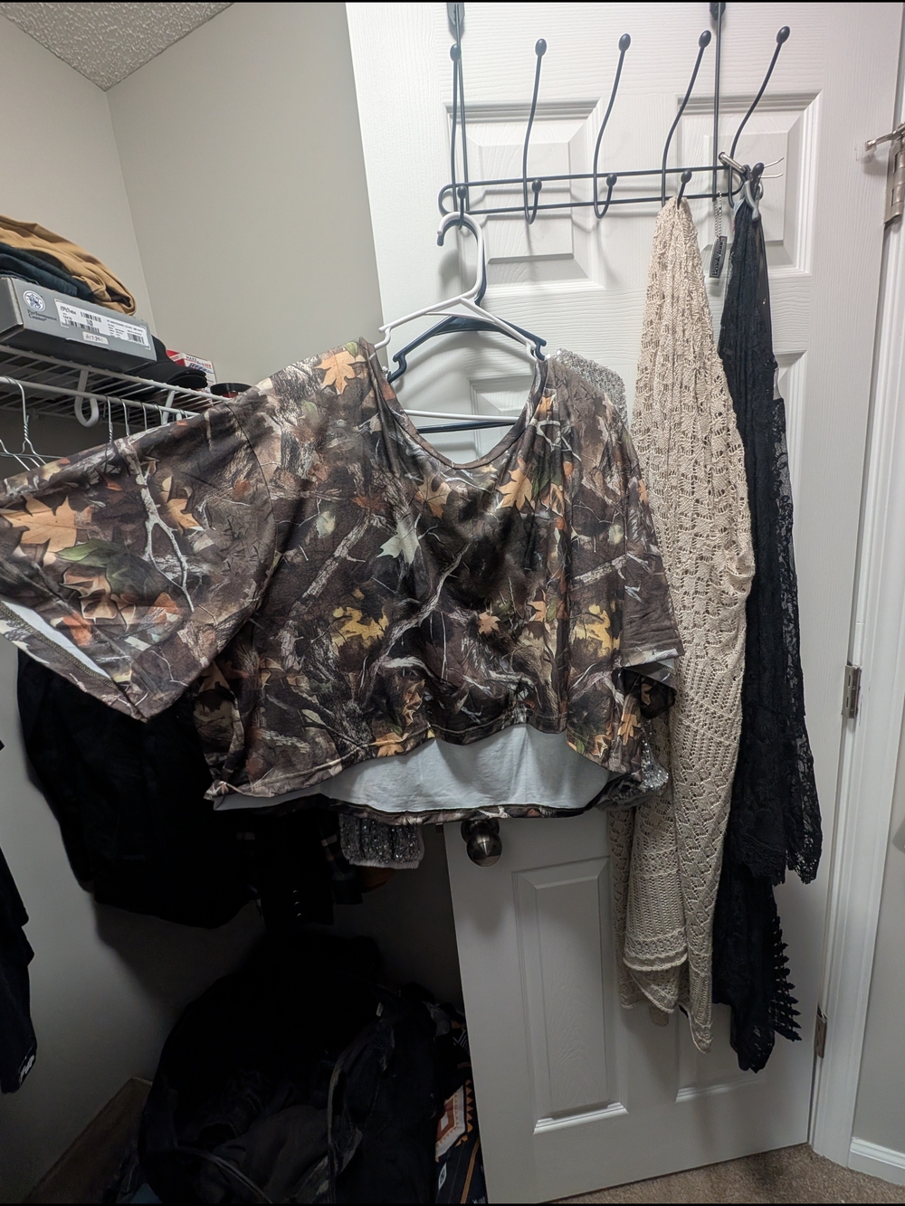 SHEIN Brown & Green Camo Crop Top